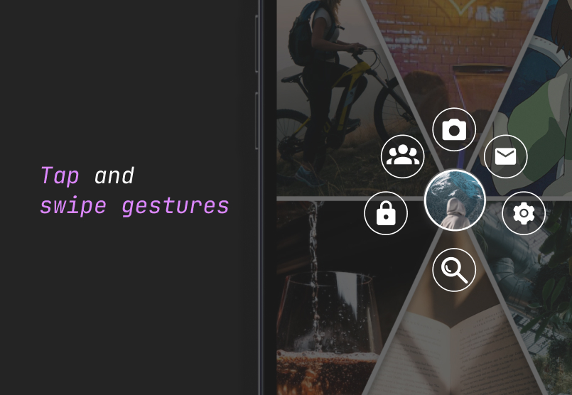Tap and swipe gestures