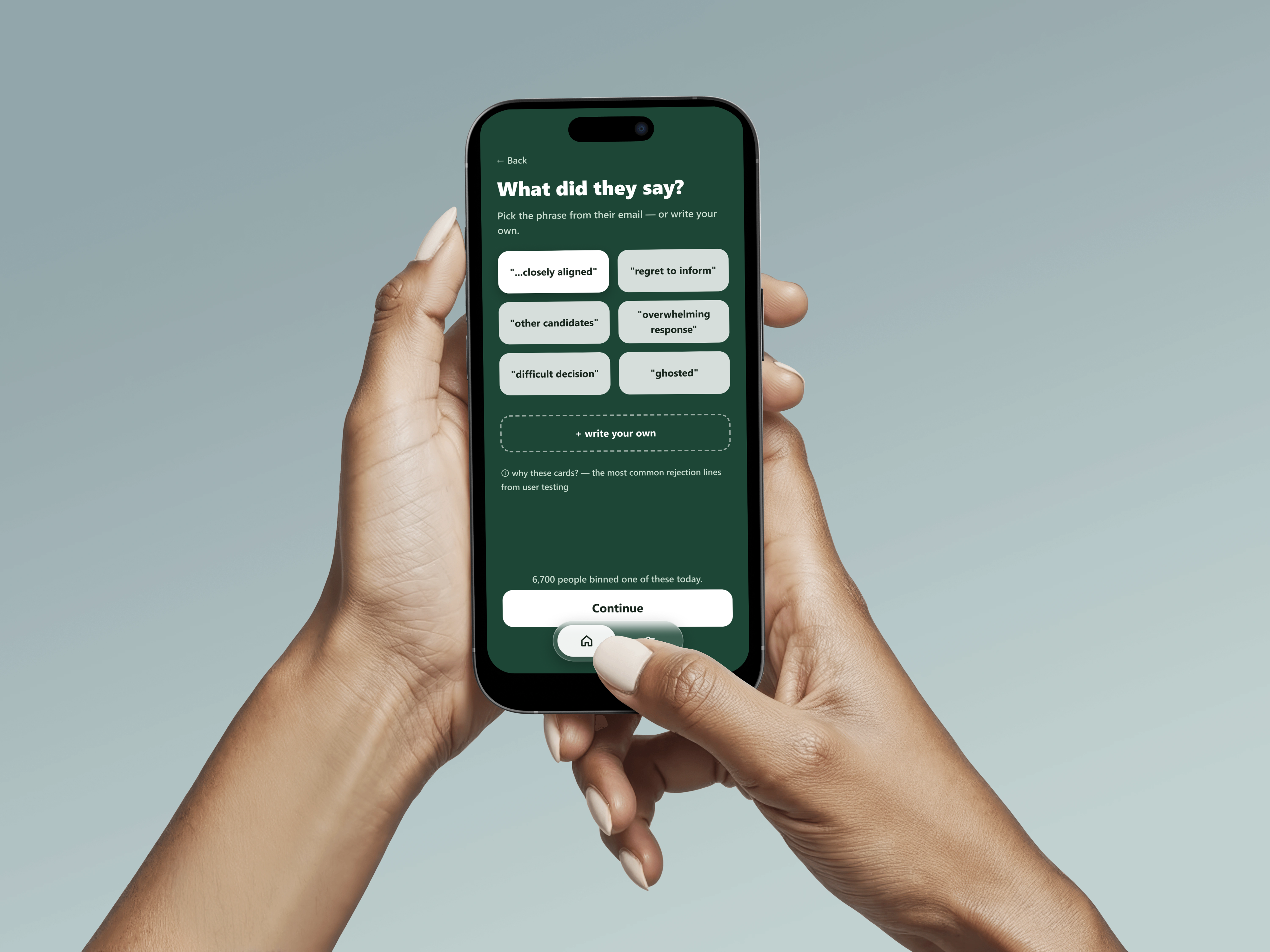 Budding, an iOS app for job rejections